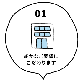 細かなご要望にこだわります